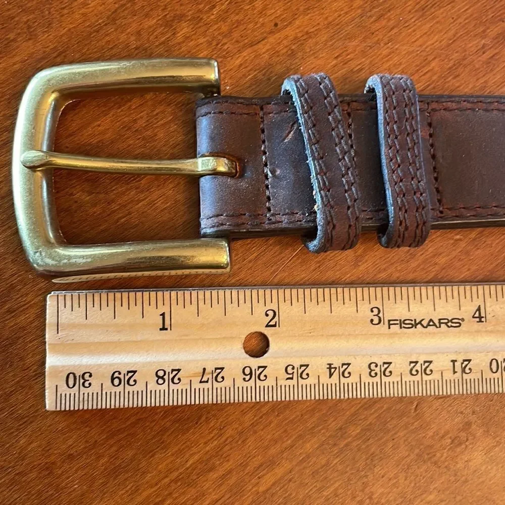 Eddie Bauer Men's Leather Belt with Brass Buckle - Size 40